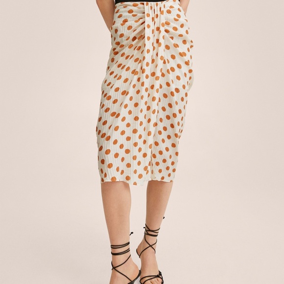 Mango Polka-Dot Pleated Skirt. Size M - Picture 11 of 11